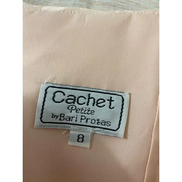 Vintage Cache Petites By Bari Protas Women's Embellished Cocktail Dress - 8 - Picture 9 of 14